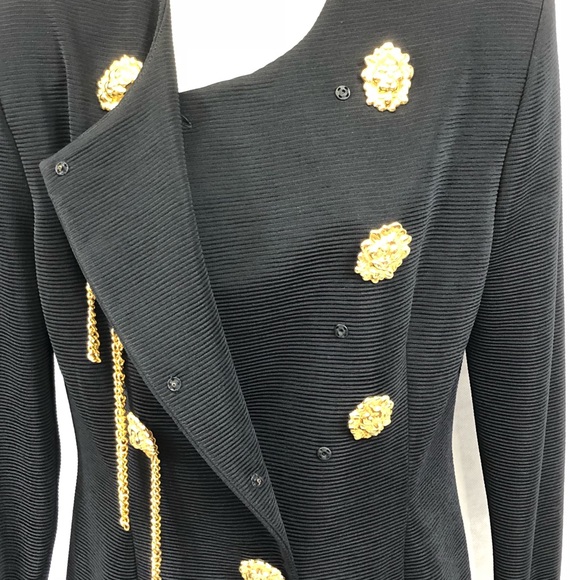 Joseph Ribkoff military 80’s 90’s black jacket - Picture 3 of 8